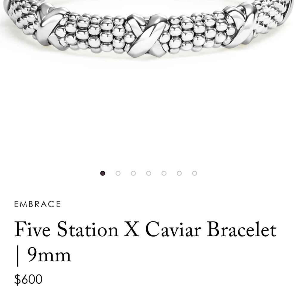 Lagos Silver Caviar Bracelet with 5 x stations